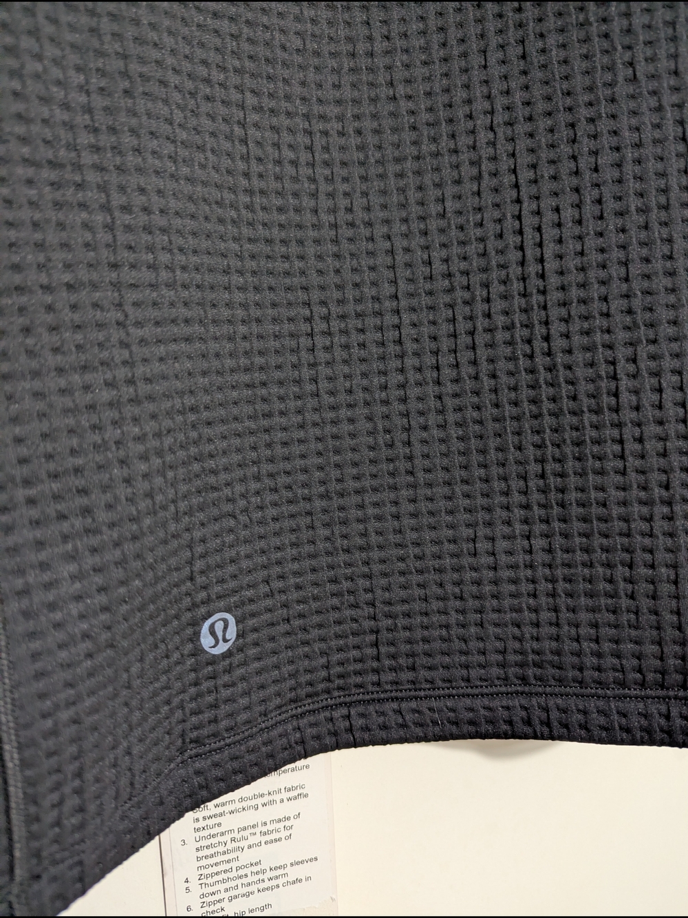 lululemon athletica Black Waffle Half-Zip Performance Pullover - Picture 5 of 7